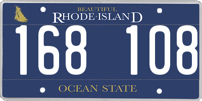 RI license plate 168108