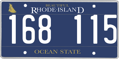 RI license plate 168115