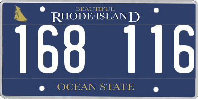 RI license plate 168116