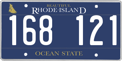 RI license plate 168121