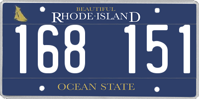 RI license plate 168151