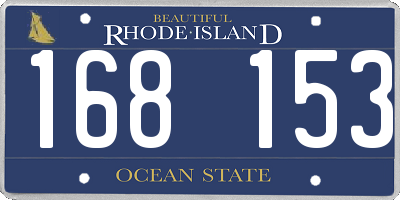 RI license plate 168153