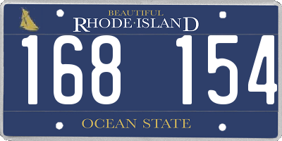 RI license plate 168154