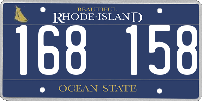 RI license plate 168158