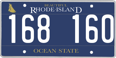 RI license plate 168160