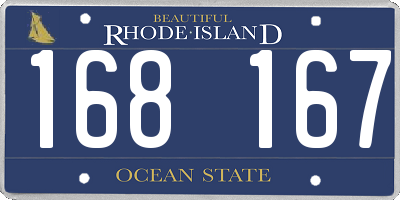 RI license plate 168167