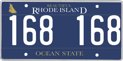 RI license plate 168168