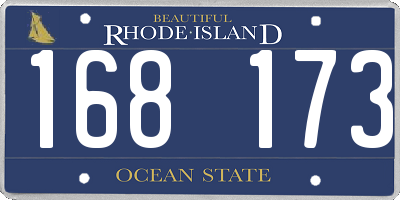RI license plate 168173