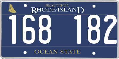 RI license plate 168182