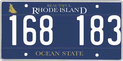 RI license plate 168183