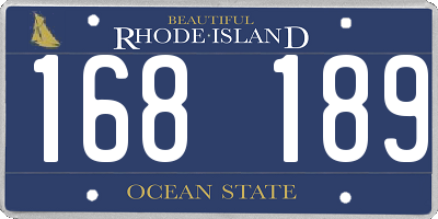 RI license plate 168189
