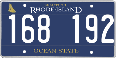 RI license plate 168192