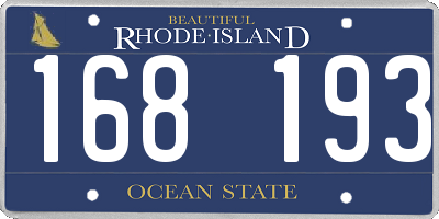 RI license plate 168193