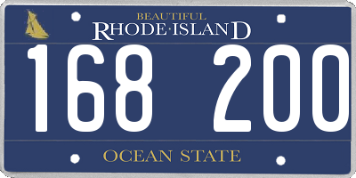 RI license plate 168200