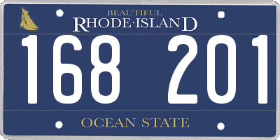 RI license plate 168201