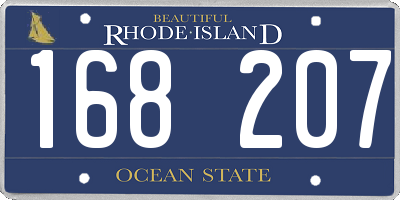 RI license plate 168207