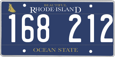 RI license plate 168212