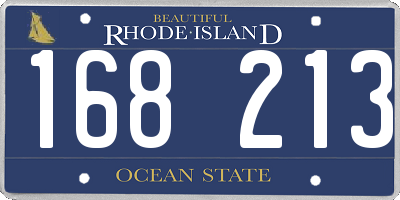 RI license plate 168213
