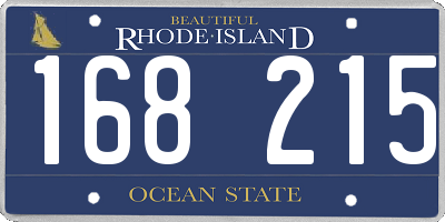 RI license plate 168215