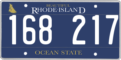 RI license plate 168217