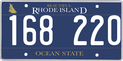 RI license plate 168220