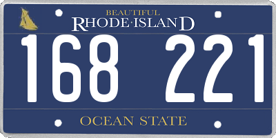 RI license plate 168221