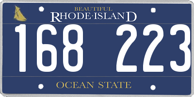 RI license plate 168223