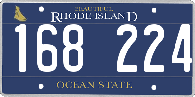 RI license plate 168224