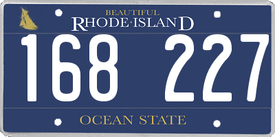 RI license plate 168227