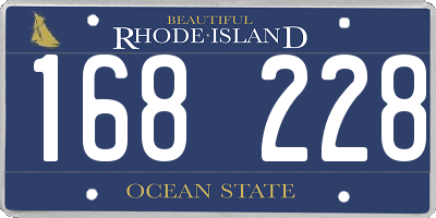 RI license plate 168228