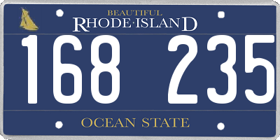 RI license plate 168235