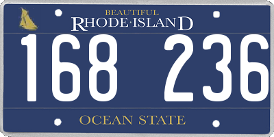 RI license plate 168236