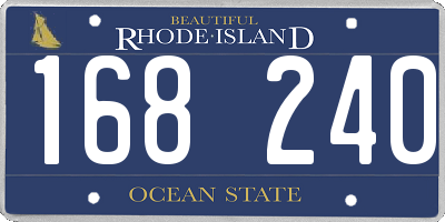 RI license plate 168240