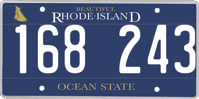 RI license plate 168243