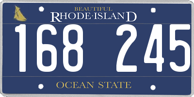 RI license plate 168245