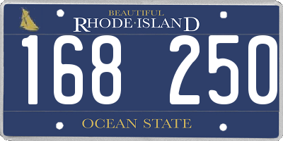 RI license plate 168250