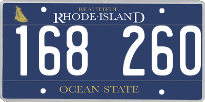 RI license plate 168260