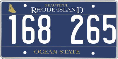 RI license plate 168265