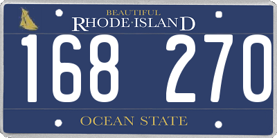 RI license plate 168270