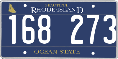RI license plate 168273