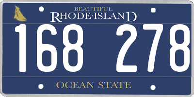RI license plate 168278