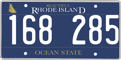 RI license plate 168285