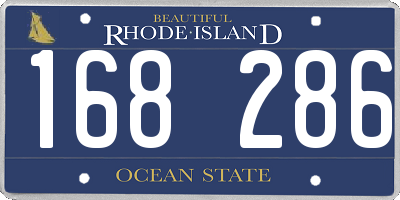 RI license plate 168286