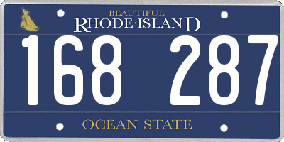 RI license plate 168287