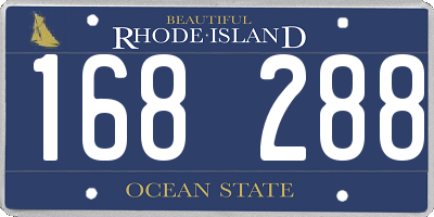 RI license plate 168288