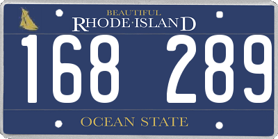 RI license plate 168289