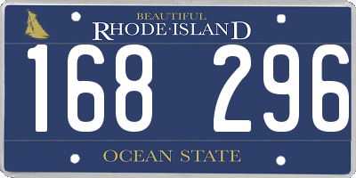 RI license plate 168296