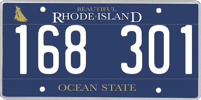 RI license plate 168301