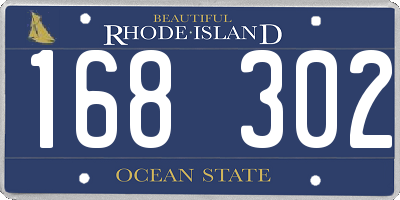 RI license plate 168302