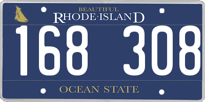 RI license plate 168308